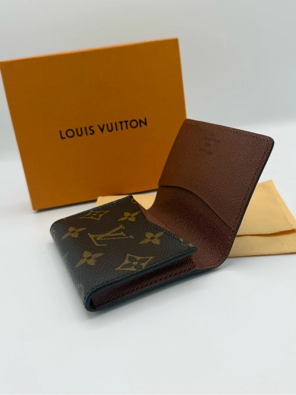 Louis Vuitton Monogram Compact Card Case in Brown and Gold